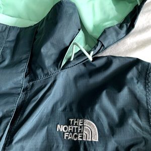 The North Face Teal Windbreaker with Tuck-in Hood